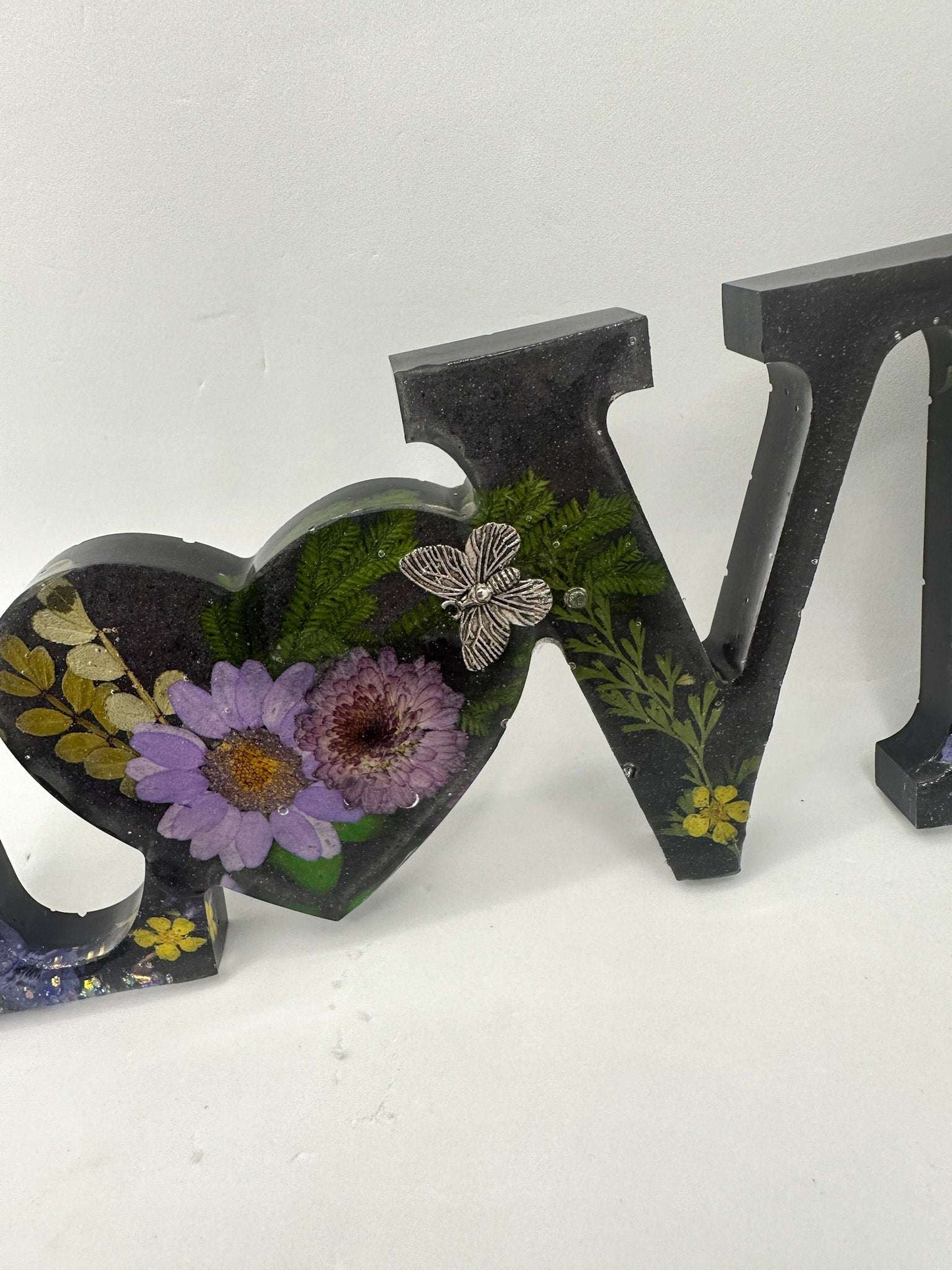 LOVE Word Art - Handmade Word Decor filled with Dried Flowers