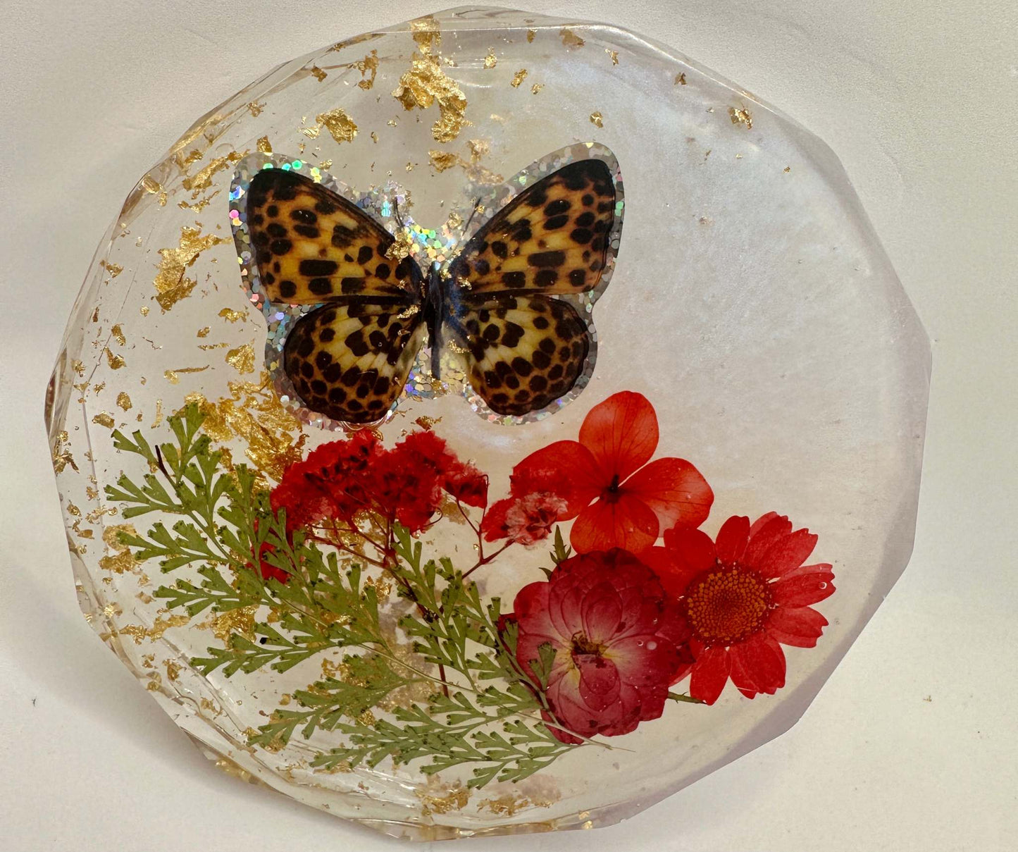 Butterfly Coasters - Florals & Butterflies Epoxy Resin Coaster Set