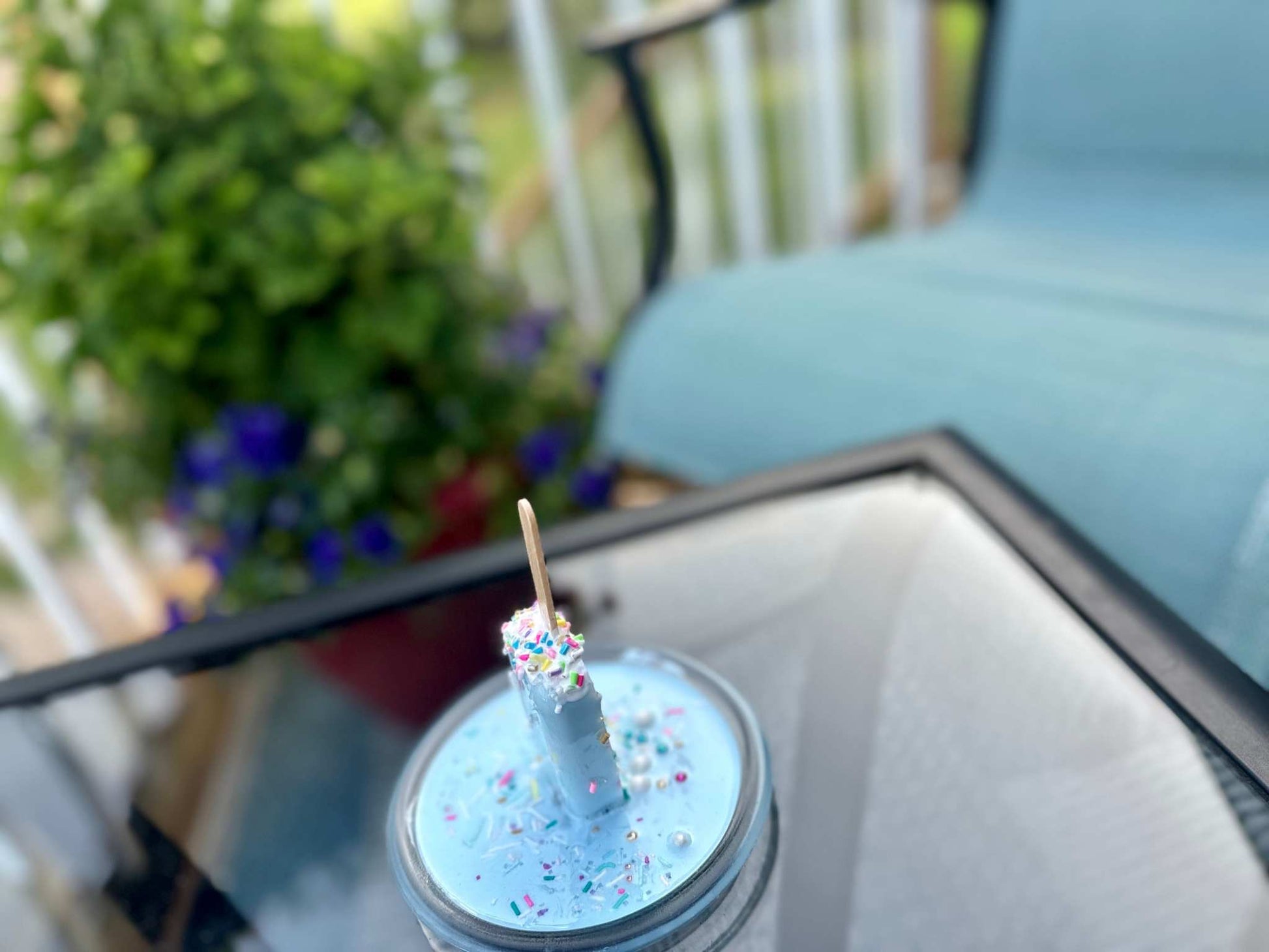 Popsicle Melting Pop Art Resin Sculpture Trinket Dish- Blue Sprinkles