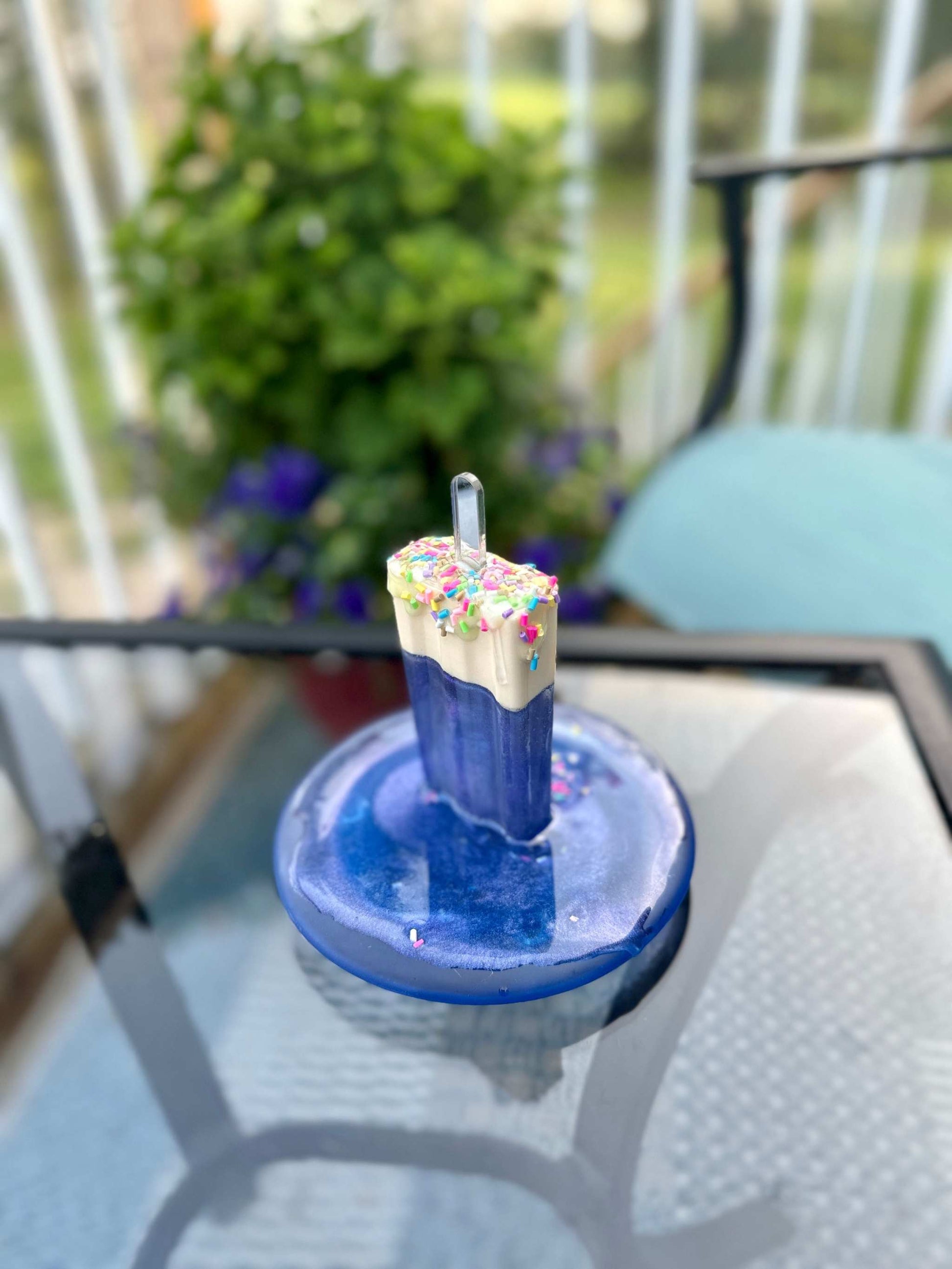 Popsicle Melting Pop Art Resin Sculpture Trinket Dish- Melting Blue 