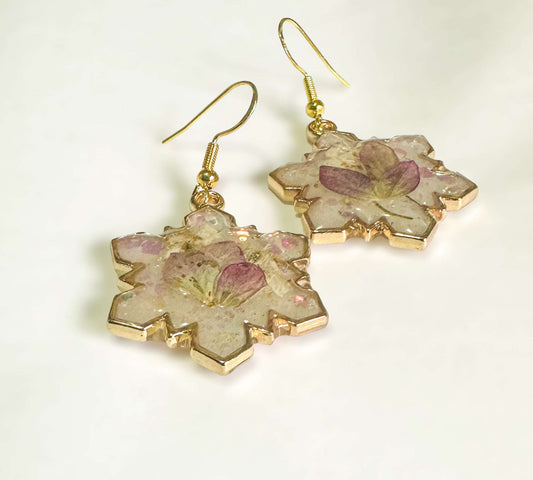 Christmas Collection - Winter Blooms: Hydrangea Snowflake Earrings