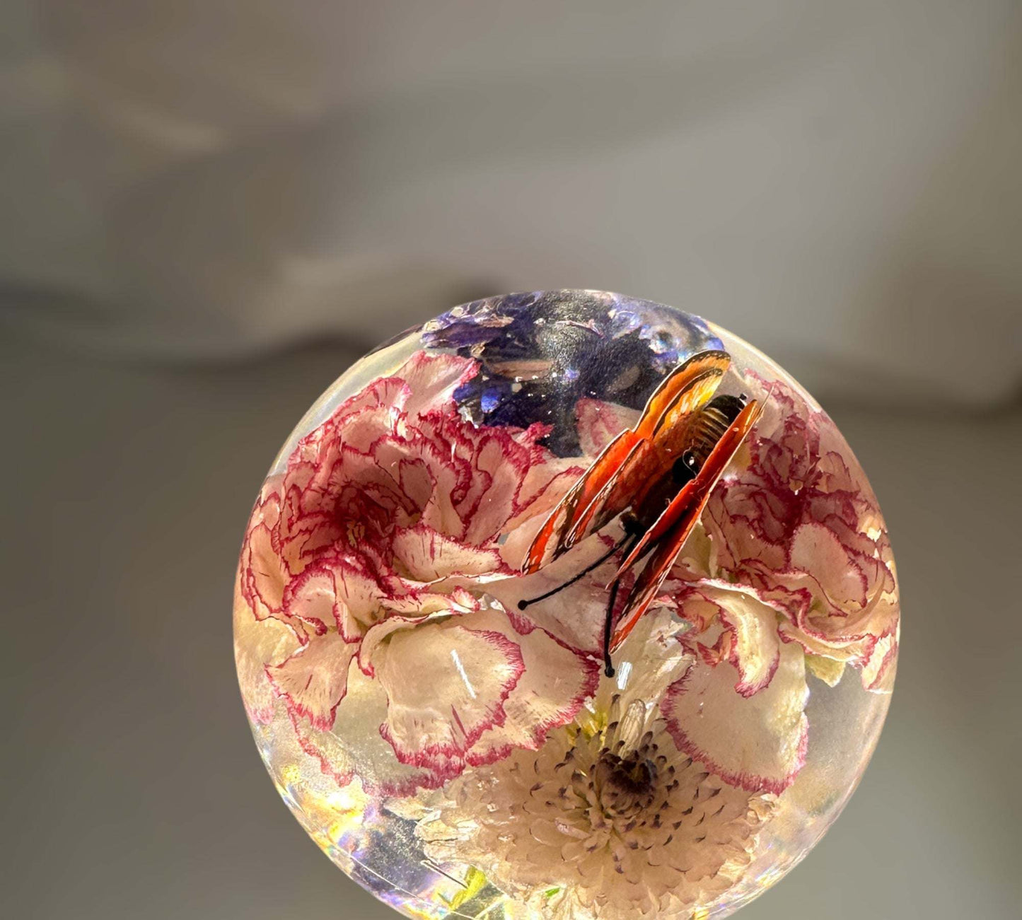 Carnation Garden Sphere - Whimsical Floral Home Decor