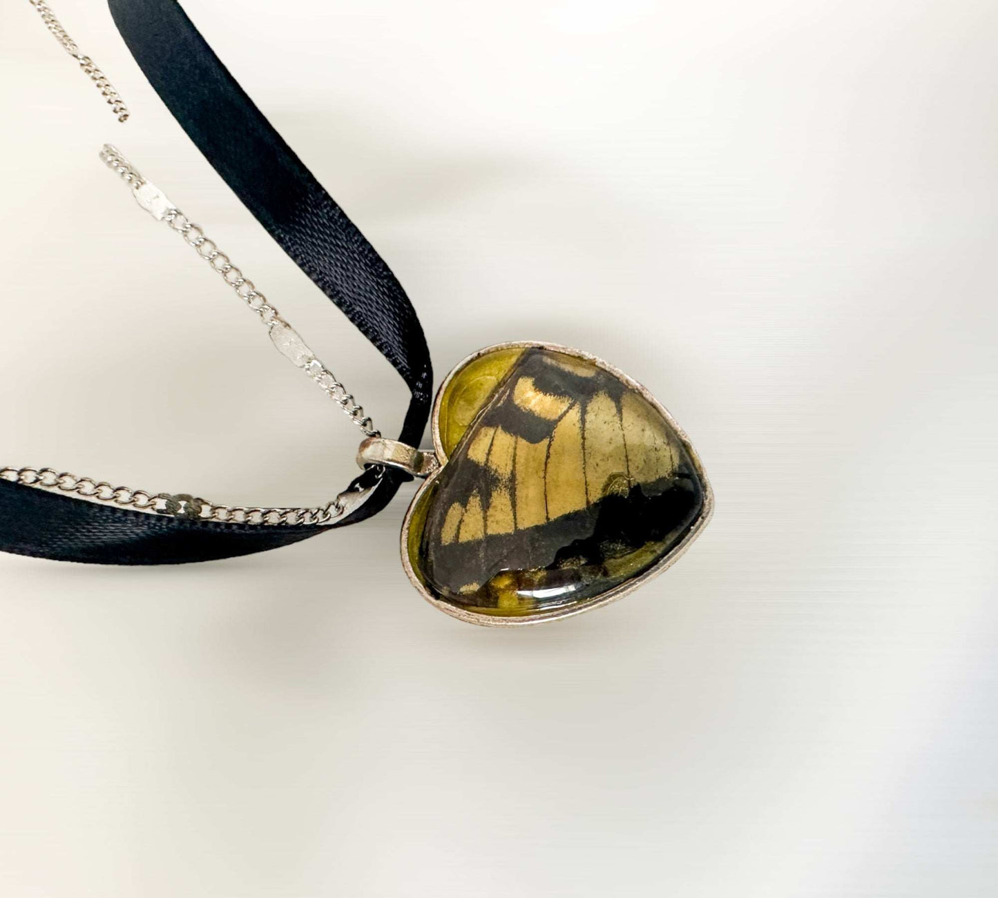 Butterfly Wing Heart Pendant: Nature's Colours for Nature Lovers