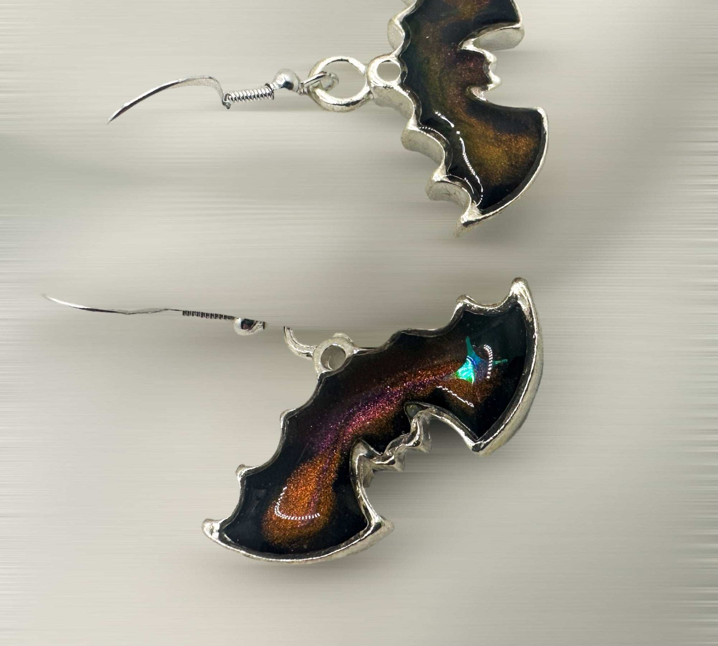 Handmade Resin Hanging Sunset Bat Earrings: Unique and Stylish Accessories