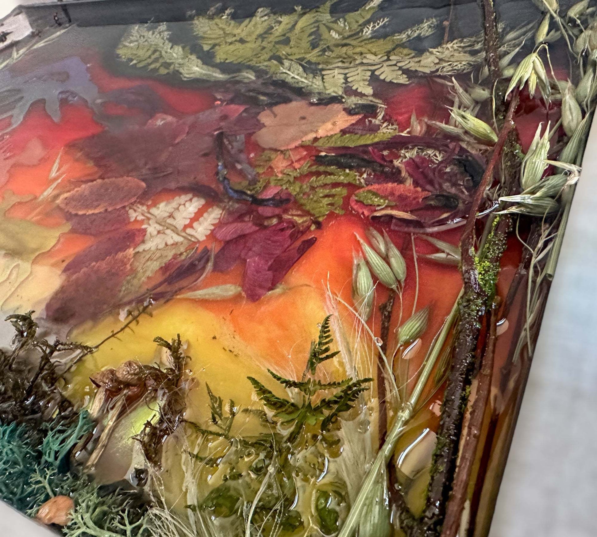 Majestic Wilderness - Enchanting Forest Sunset Resin Picture 