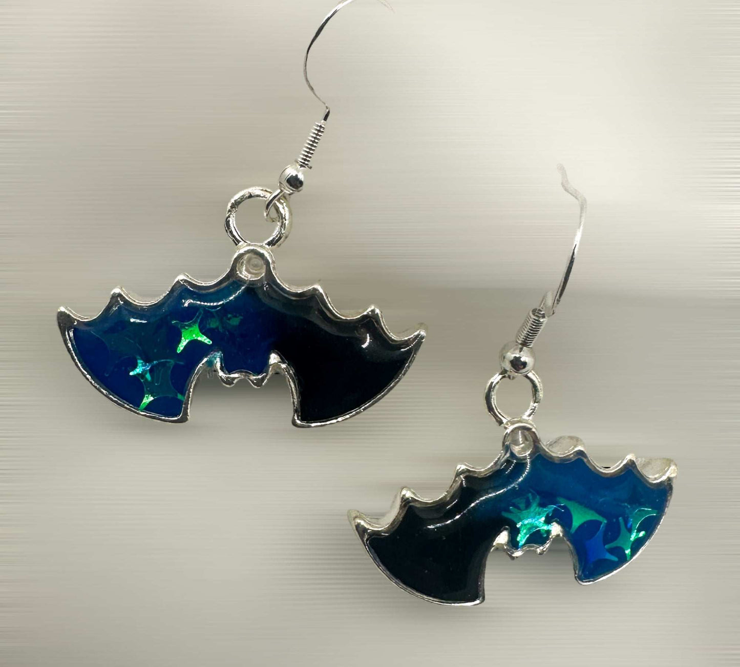 Handmade Resin Starry Night Hanging Bat Earrings: Unique and Stylish Accessories