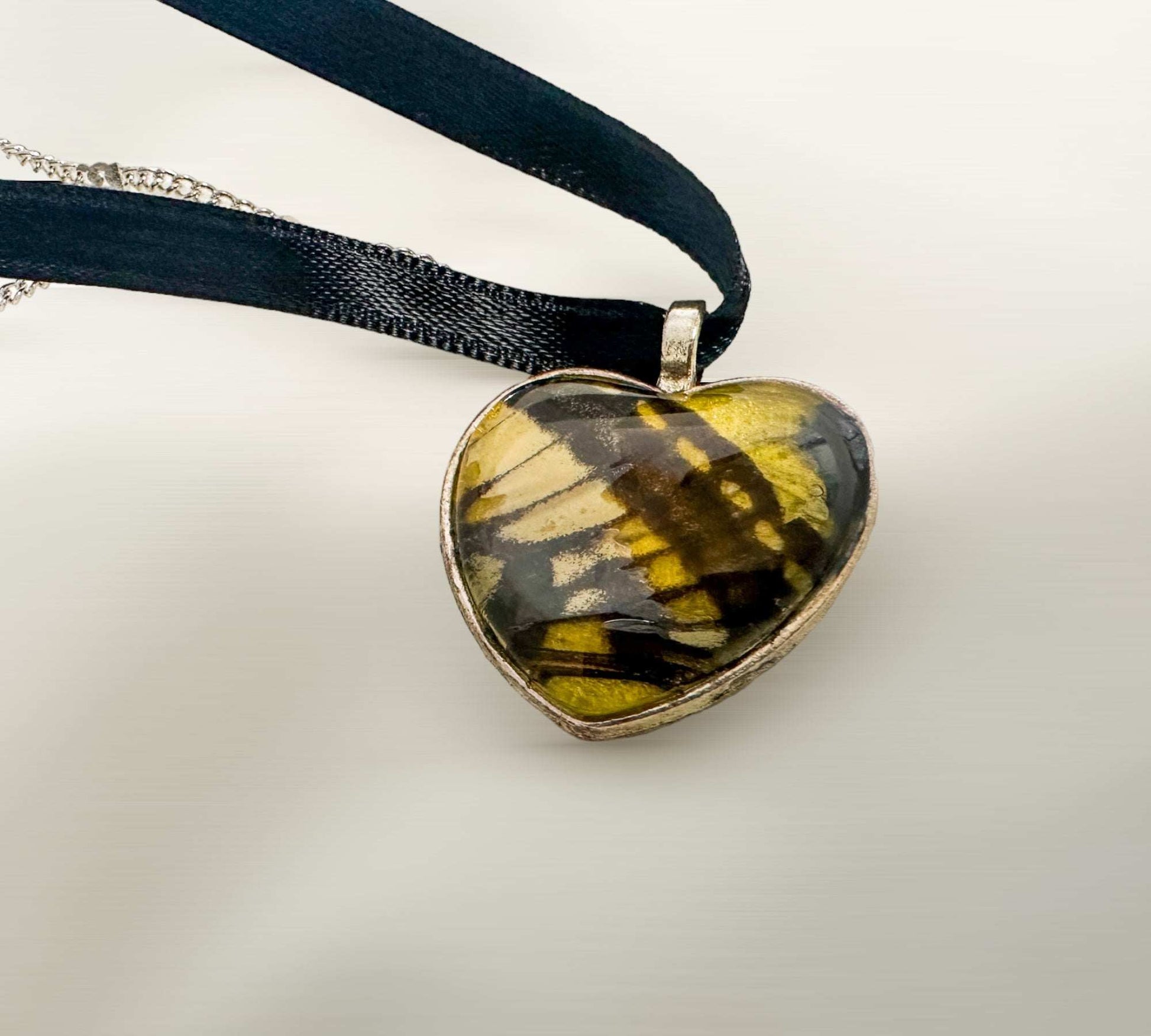 Butterfly Wing Heart Pendant: Nature's Colours for Nature Lovers