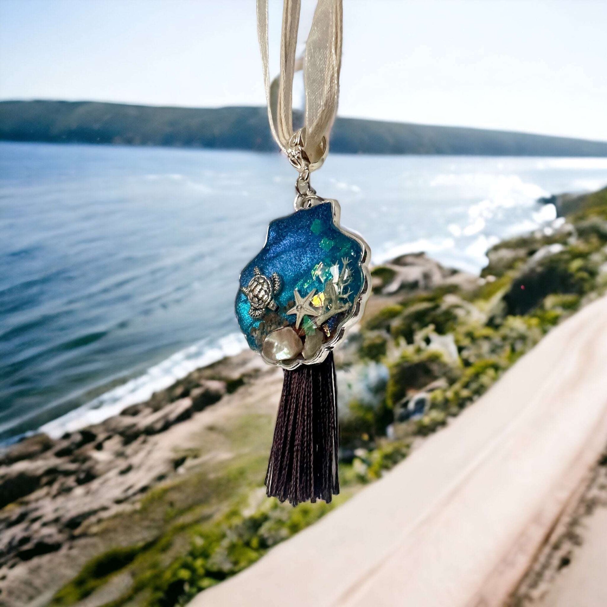 Seashell Car Charm - Ocean Car Accessory and Gift for Nature Lovers