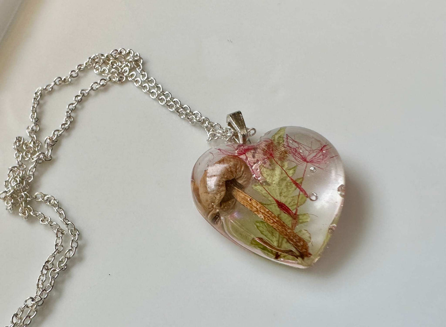 Nature in Your Heart Jewellery Series - Shrooms & Wishes - Mini Heart Pendant