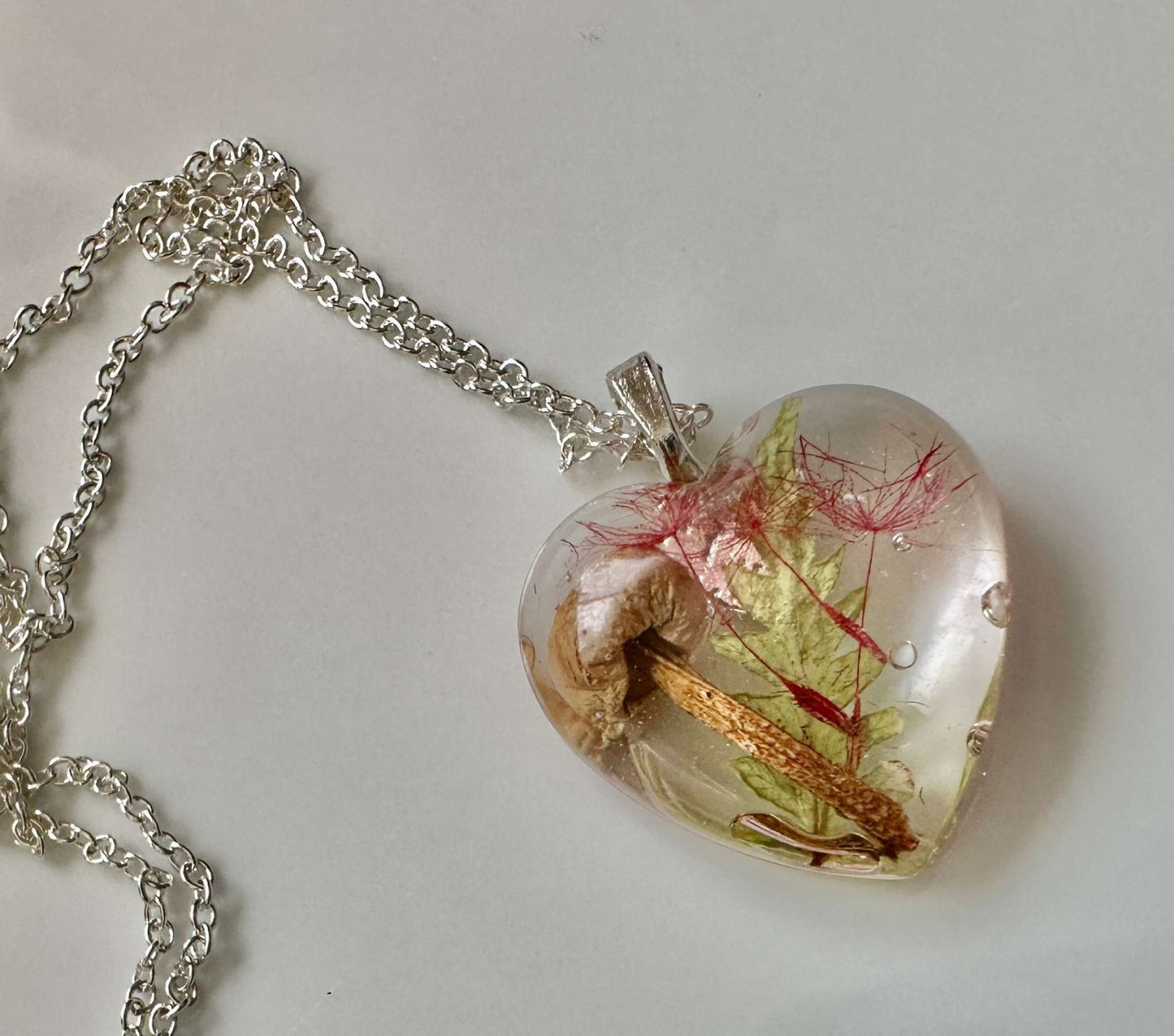 Nature in Your Heart Jewellery Series - Shrooms & Wishes - Mini Heart Pendant