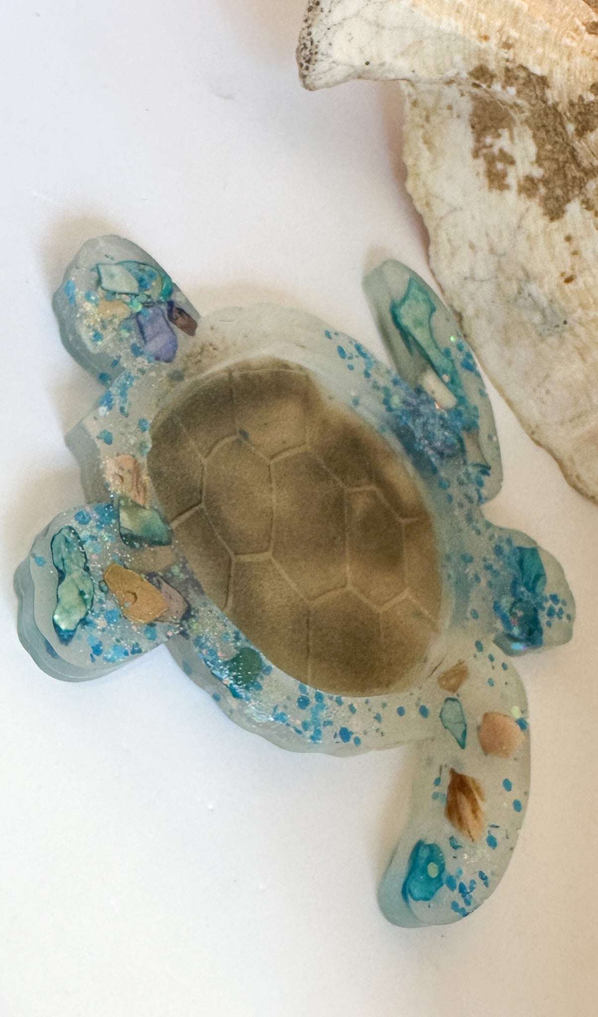 Turtle Tray - Teal & Glitter Beach